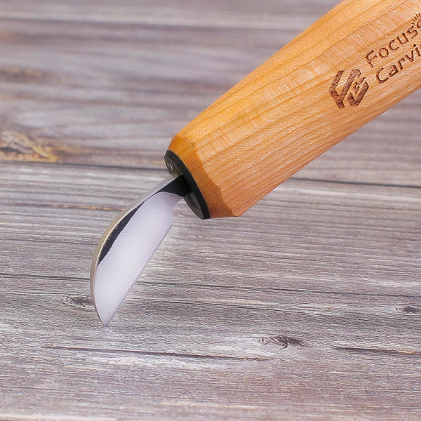 Focuser 52100 Forged Cranked Chip Carving Knife - FC208 - Wood Tamer