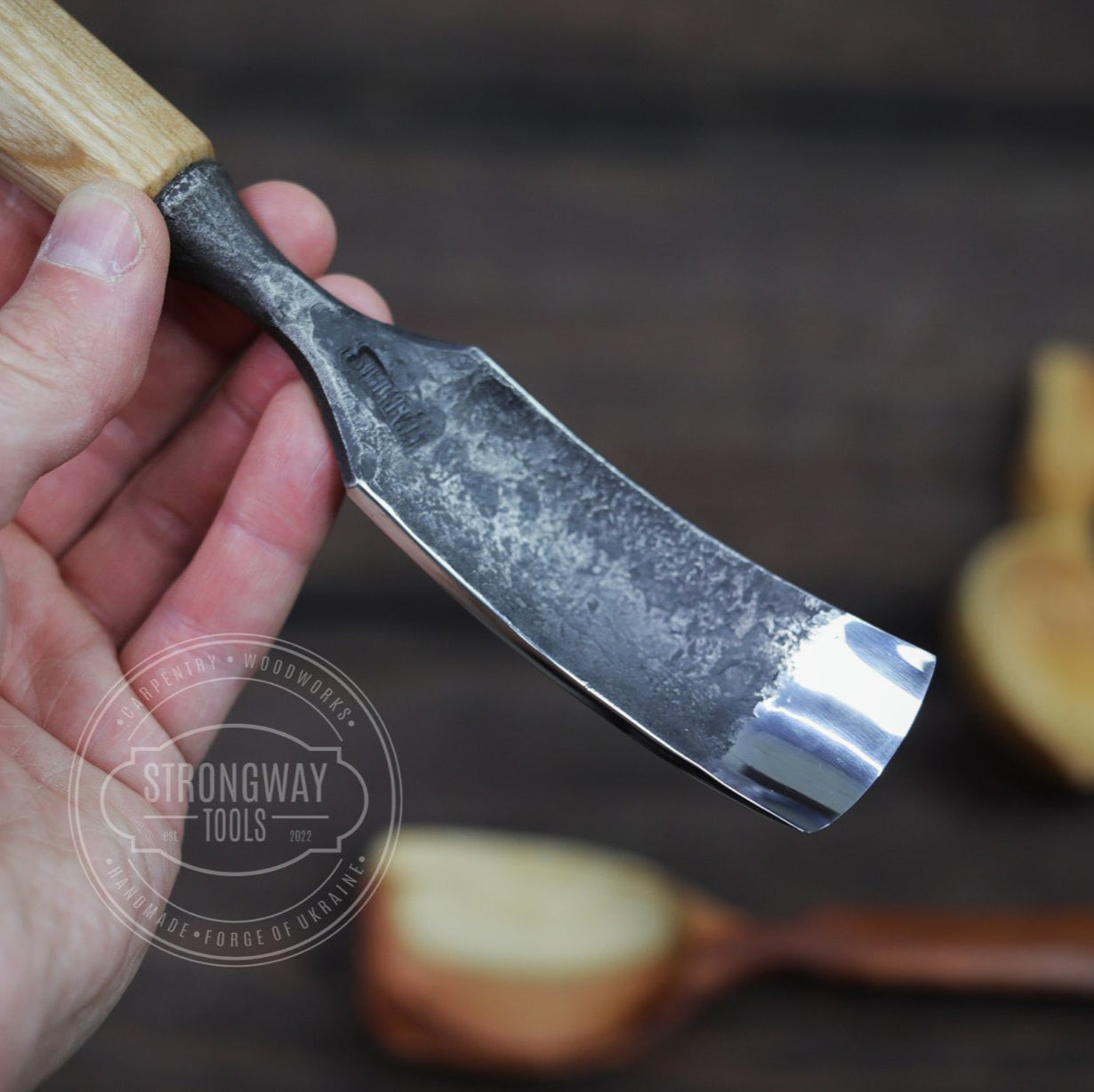 Strongway 30mm Bent Gouge for making kuksa, spoons, bowls - Wood Tamer