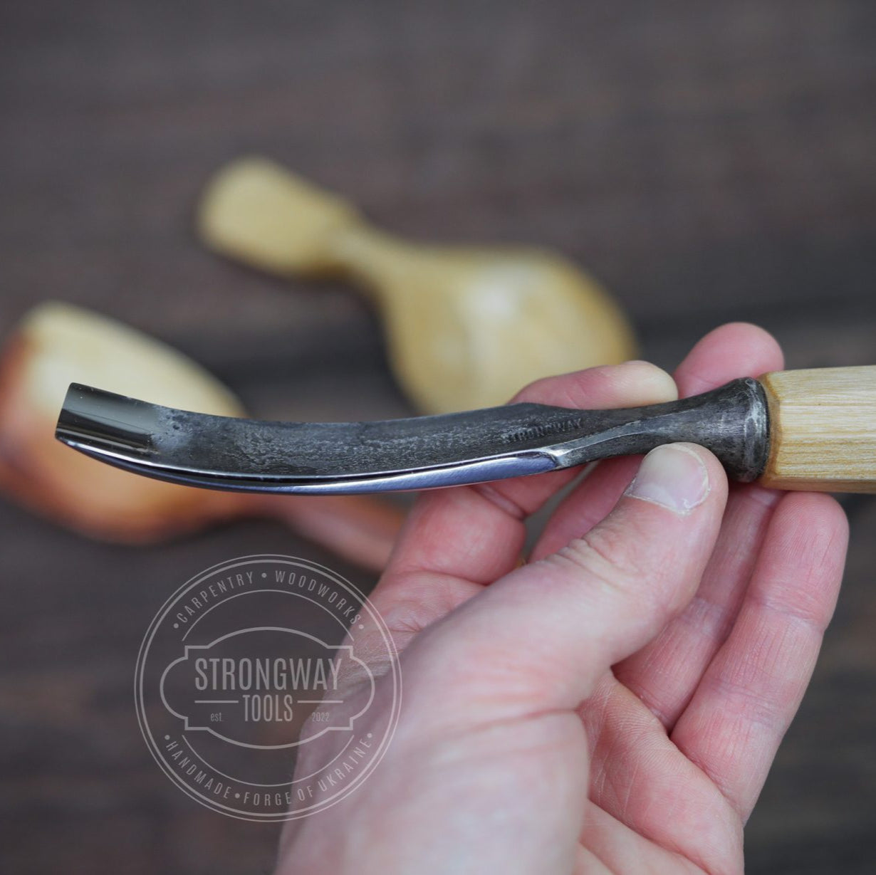Strongway 25mm Bent Gouge for making kuksa, spoons, bowls - Wood Tamer