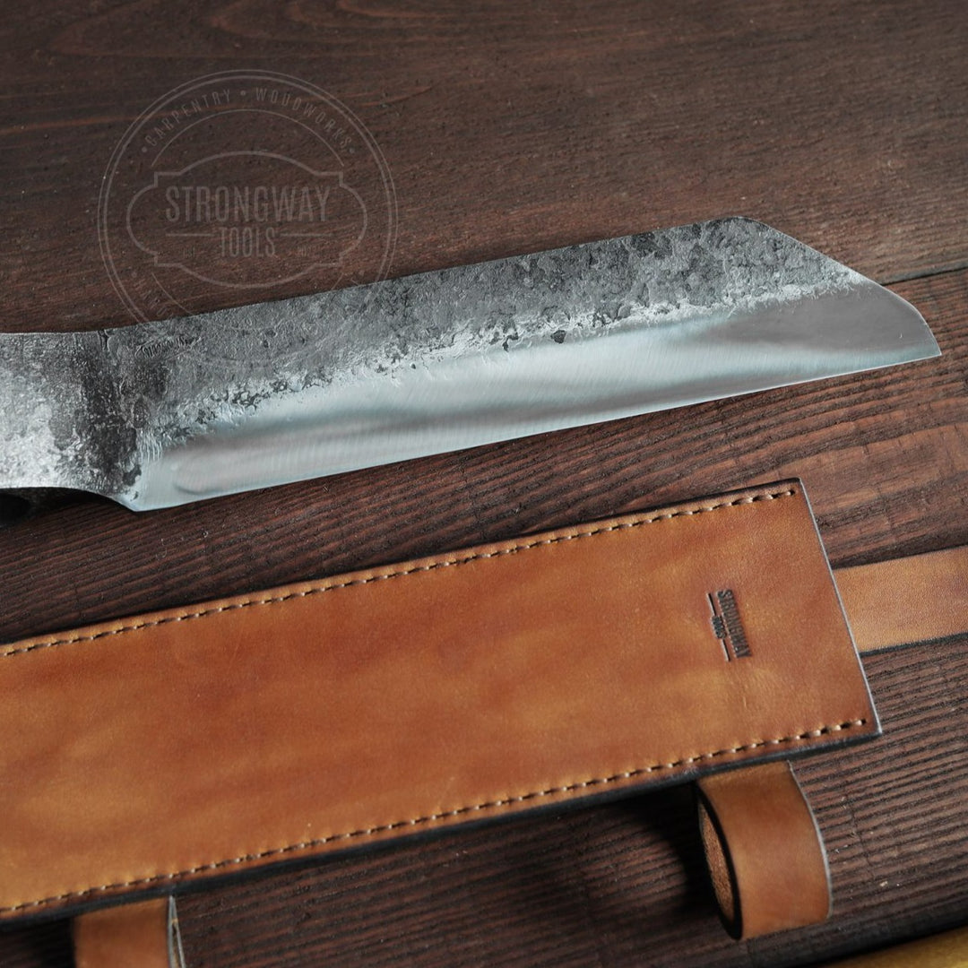 Strongway Froe with Leather Bound Handle and Sheath - Wood Tamer