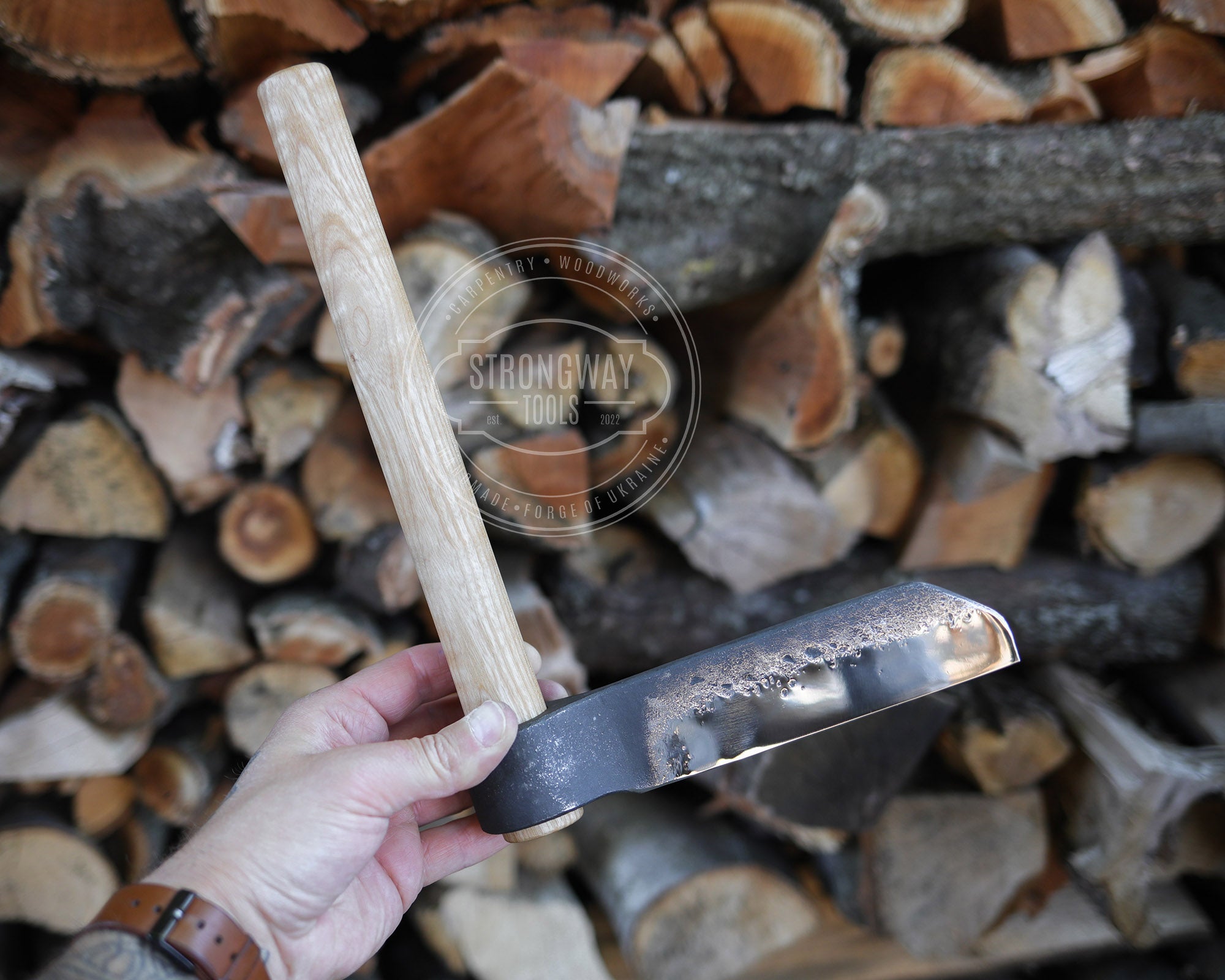 Strongway Small Froe with Leather Sheath - Wood Tamer