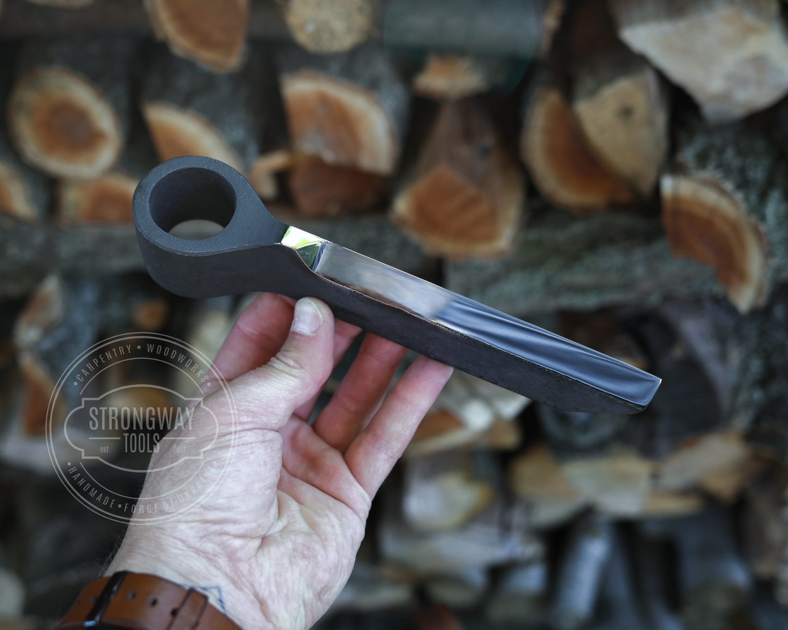 Strongway Small Froe with Leather Sheath - Wood Tamer