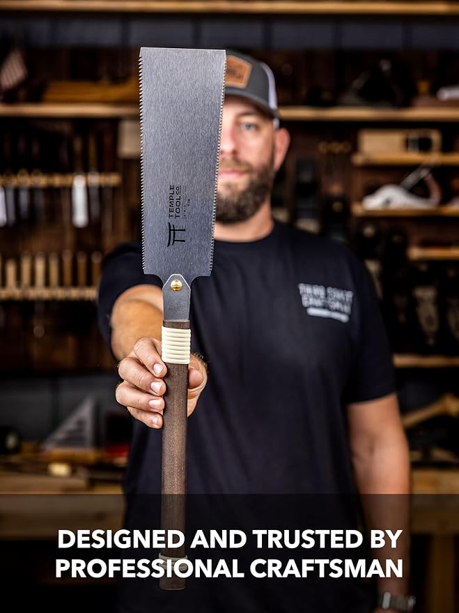 Temple Tool Co. Japanese Pull Saw Hand Saw 9.5 Inch (240mm) Ryoba Double Edge for Woodworking - Wood Tamer