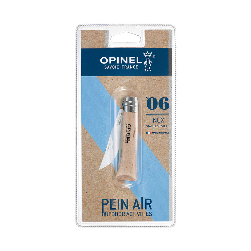 Opinel Traditional No06 Stainless Steel 7cm Blister Pack - Wood Tamer