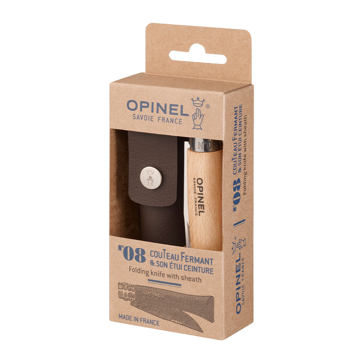Opinel No.08 Folding Knife & Sheath Set