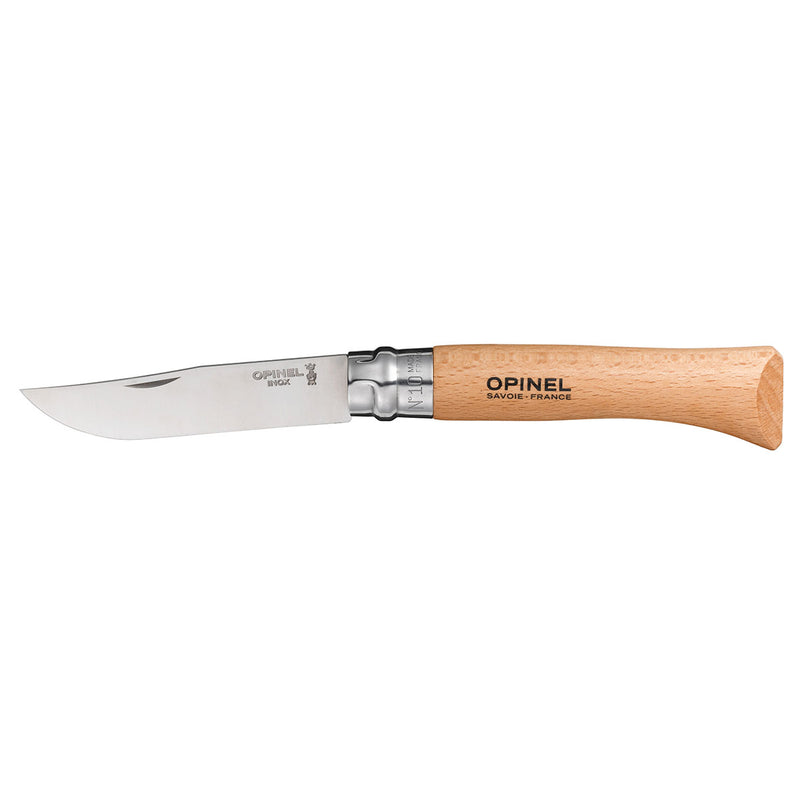 Opinel Traditional No10 Stainless Steel 10cm Blister Pack - Wood Tamer