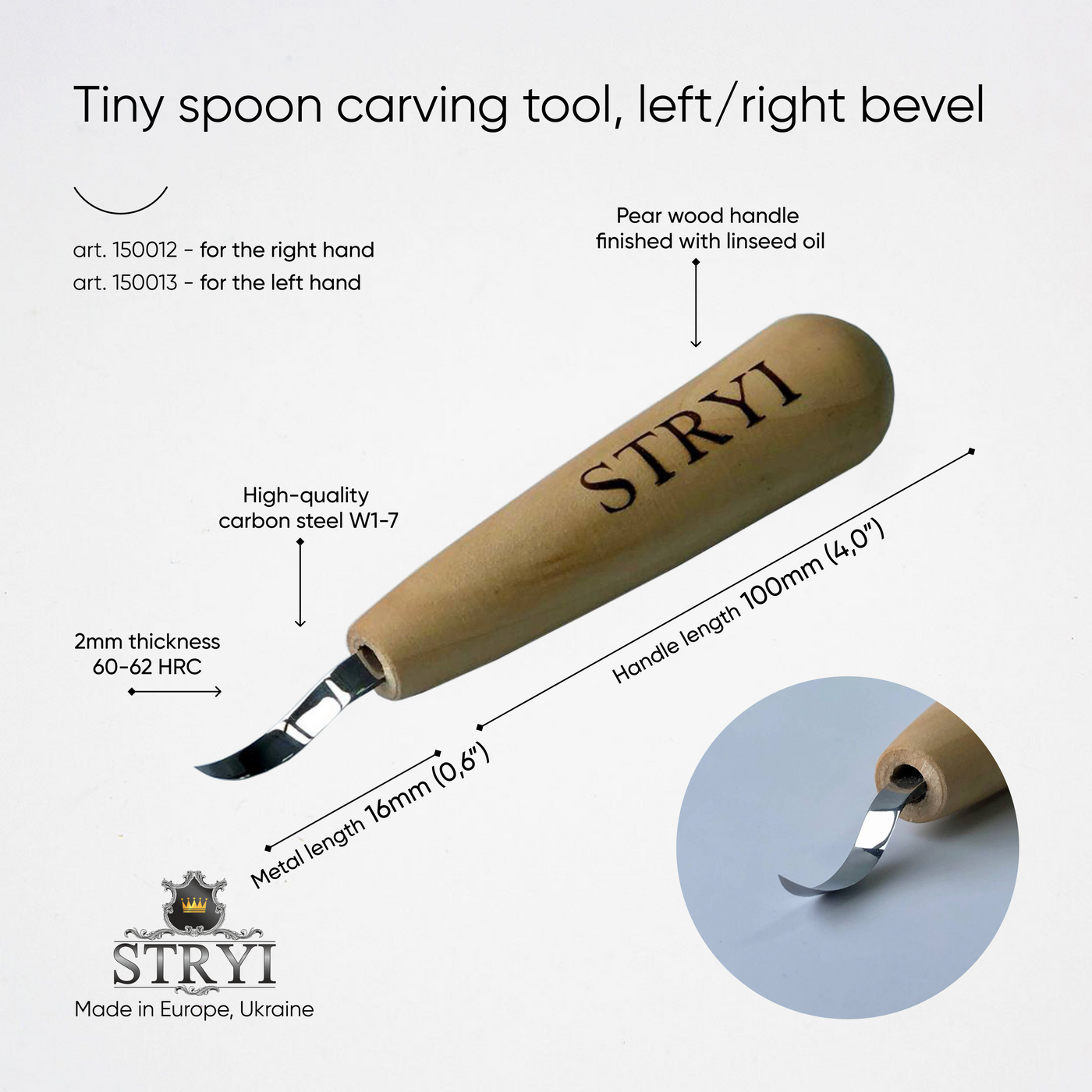 Stryi Micro Hook Knife - Wood Tamer