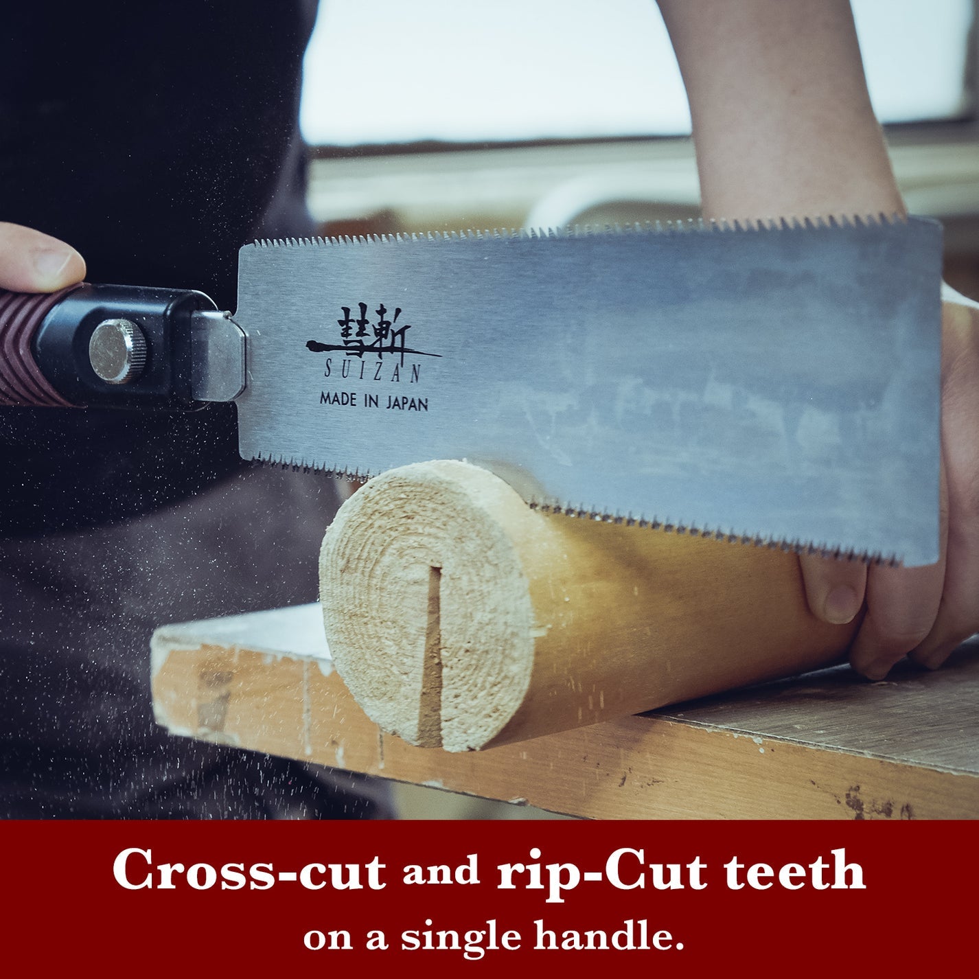 SUIZAN Japanese Ryoba Pull Saw 8 Inch Double Edge Hand Saw for Rough Cutting - Wood Tamer