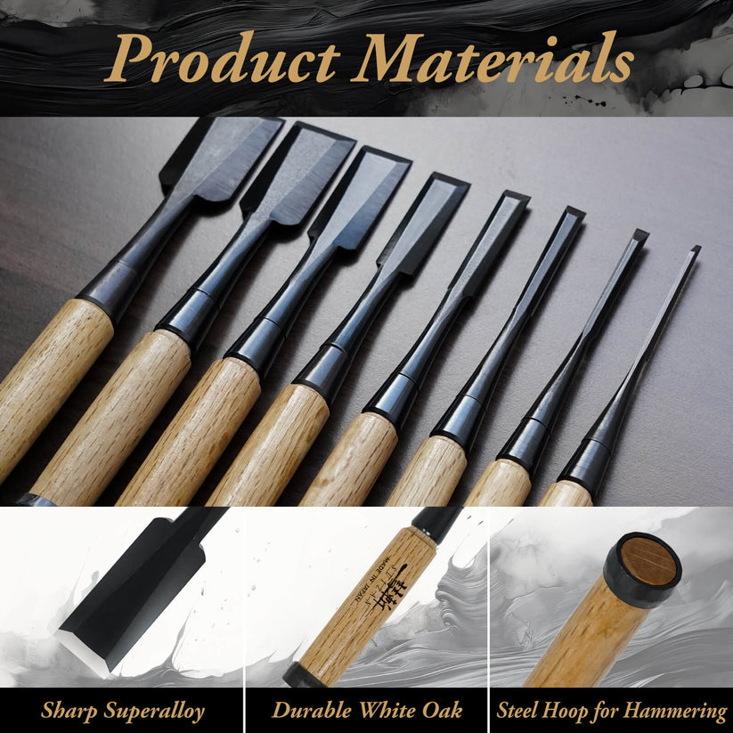 SUIZAN Japanese Wood Chisel 1-7/16 Inch (36mm) Professional Wood Chisels for Woodworking Oire Nomi - Wood Tamer