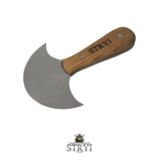Stryi Leather Knife - Premium Half Moon Knife - Wood Tamer