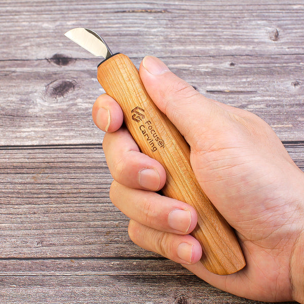 Focuser 52100 Forged Cranked Chip Carving Knife - FC208 - Wood Tamer