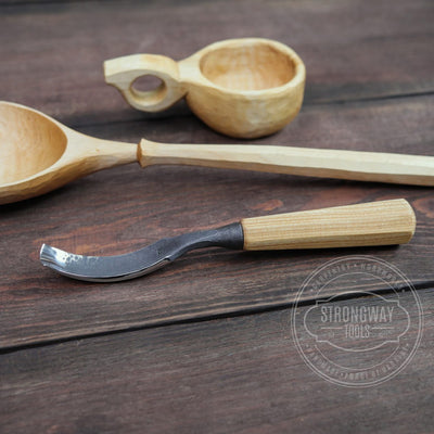 Strongway 15mm Bent Gouge for making kuksa, spoons, bowls - Wood Tamer