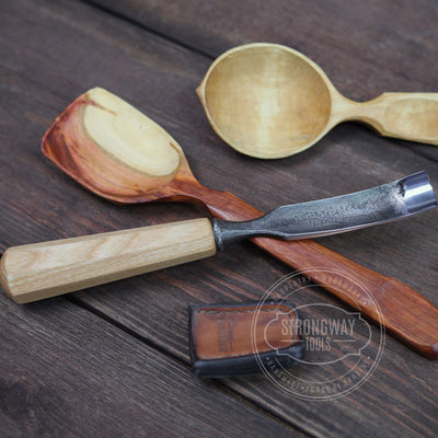 Strongway 25mm Bent Gouge for making kuksa, spoons, bowls - Wood Tamer