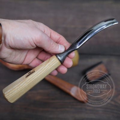 Strongway 25mm Bent Gouge for making kuksa, spoons, bowls - Wood Tamer