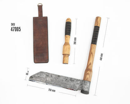Strongway Hand-Forged Splitting Froe With Two Replaceable Handles - Wood Tamer