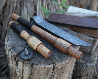 Strongway Hand-Forged Splitting Froe With Two Replaceable Handles - Wood Tamer