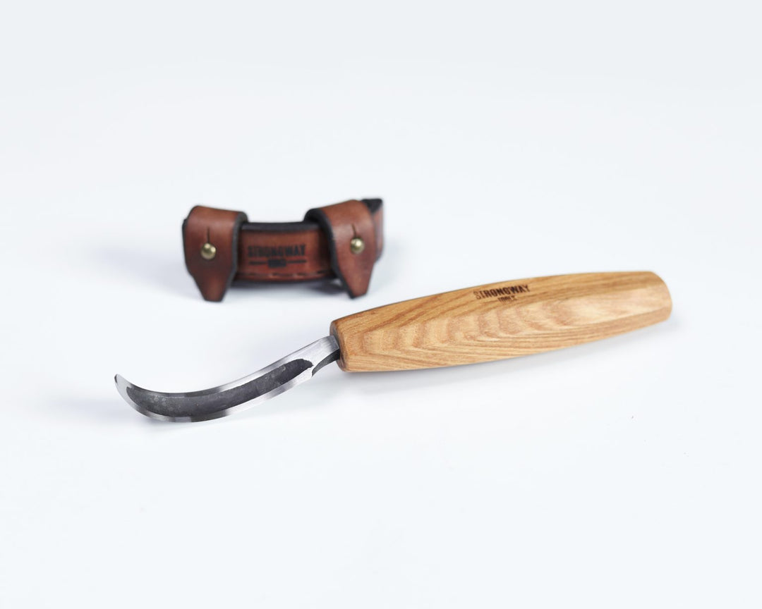 Strongway Hook Knife with Octagonal Handle - Right Hand - Wood Tamer