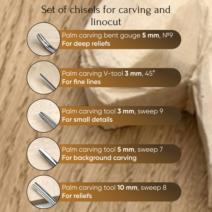 Stryi Palm Gouge 5 piece Set