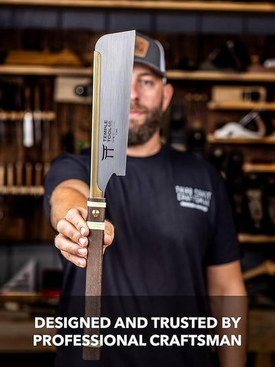 Temple Tool Co. Japanese Dozuki Wood Saw - Rip-Cut 240mm - Hand Saw for Dovetails, Tenons, Fine Joinery - Wood Tamer