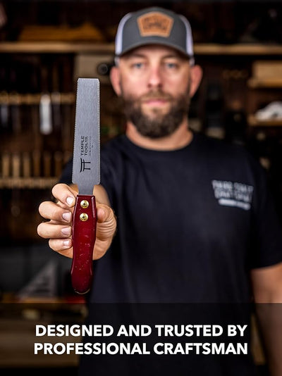 Temple Tool Co. Japanese Flush Cut Saw - 150mm Double Edge Pull Saw for Flush Cutting Dowels, Pegs, Wedges - Hardwood Softwood Hand Saw - Small Wood Saw - Wood Tamer
