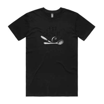 Black front flat lay
