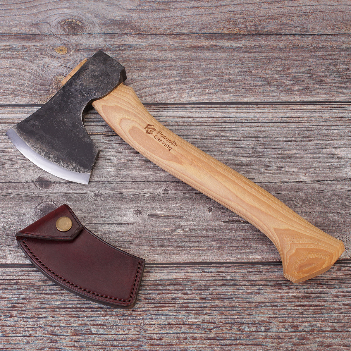 Focuser Carving Axe FC501 — with leather sheath