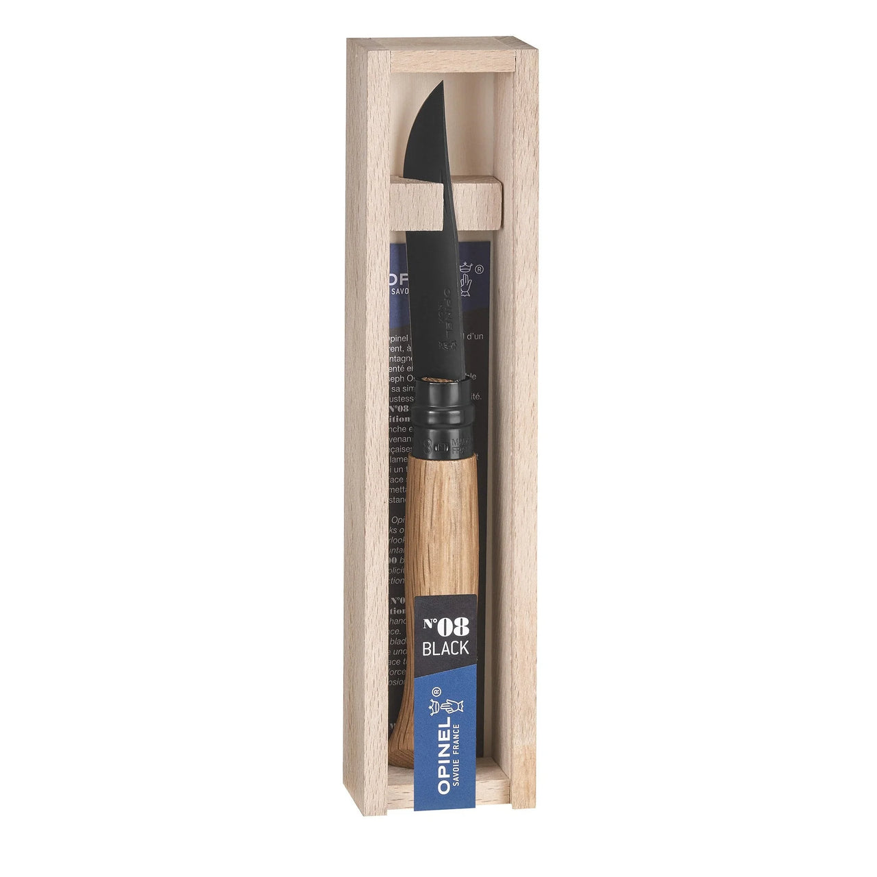 Opinel  N°08 Limited Edition Black Oak Folding Knife + Wooden Gift Box