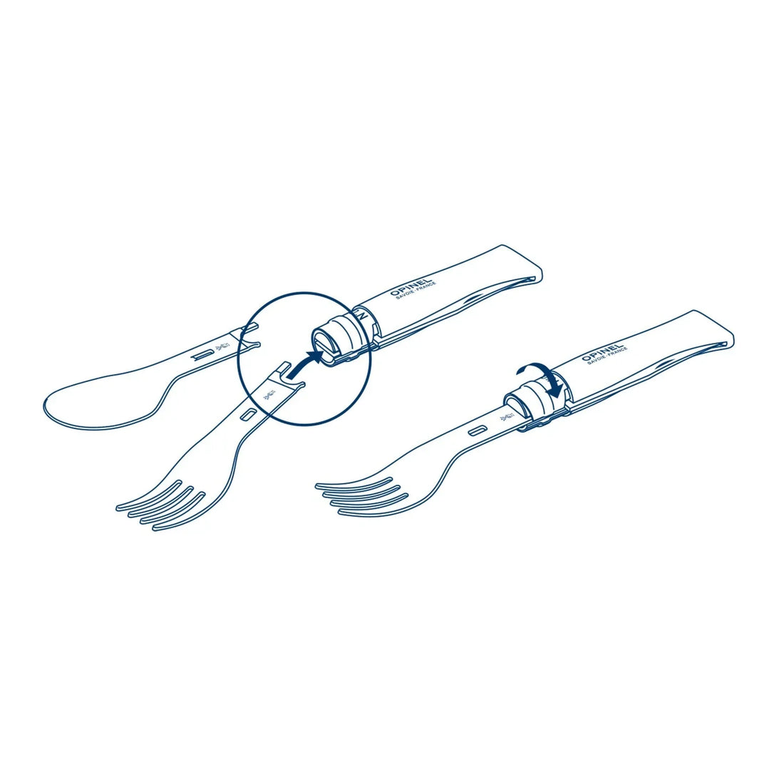 Opinel Picnic+ Fork, Spoon & Napkin Set - Wood Tamer