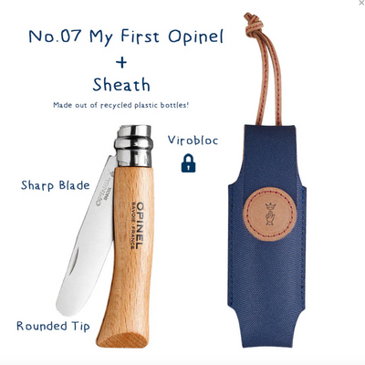 My First Opinel #07 Round Ended 8cm With Sheath - Wood Tamer