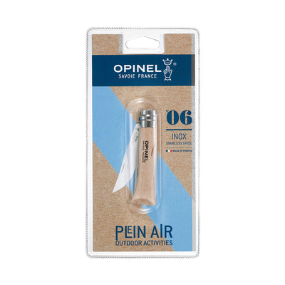 Opinel Traditional No06 Stainless Steel 7cm Blister Pack - Wood Tamer