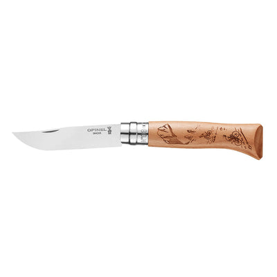 N°08 Limited Edition Engraved Handle Folding Knife - Alpine Adventures - Wood Tamer