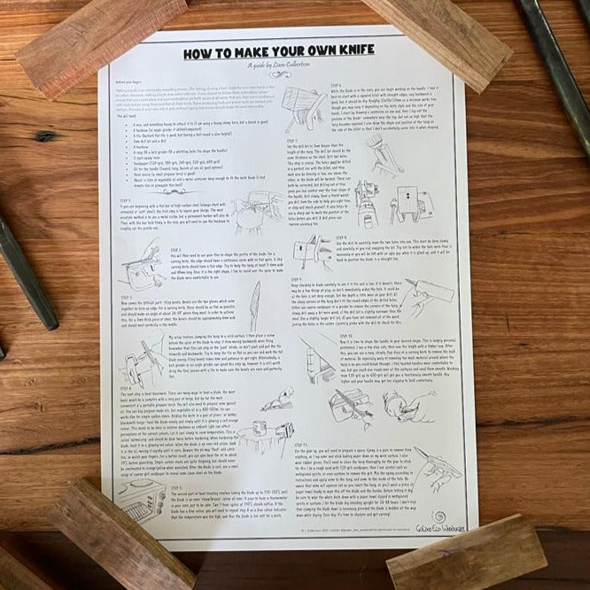 Golden Elm - How to make your own knife poster - Wood Tamer