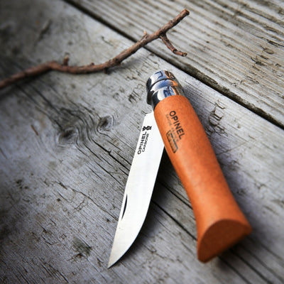 Opinel #07 Carbon Steel folding knife 8cm - Wood Tamer