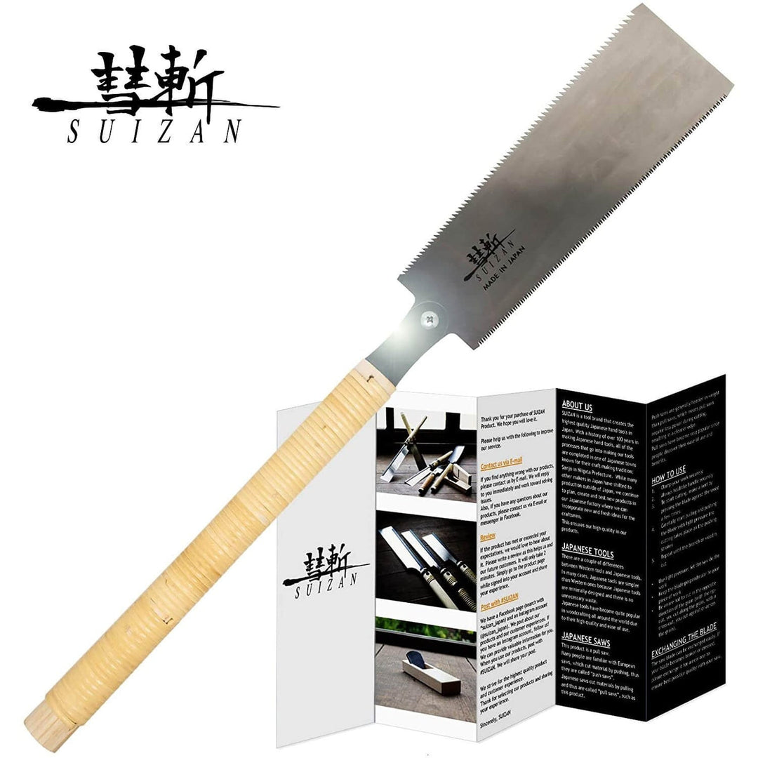 SUIZAN Japanese Pull Saw Hand Saw 9.5 Inch (240mm) Ryoba Double 