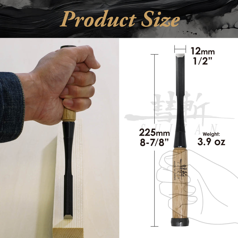 SUIZAN Japanese Wood Chisel 1/2 Inch (12mm) Professional Wood Chisels for Woodworking Oire Nomi - Wood Tamer