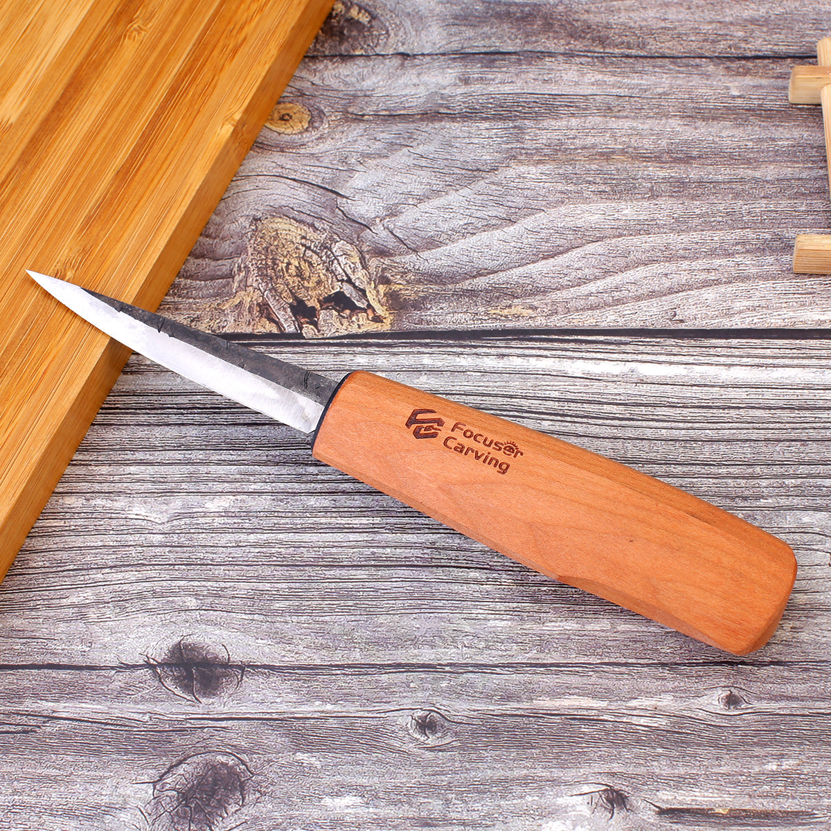 Focuser 52100 Forged 80mm Slöyd Knife - Wood Tamer