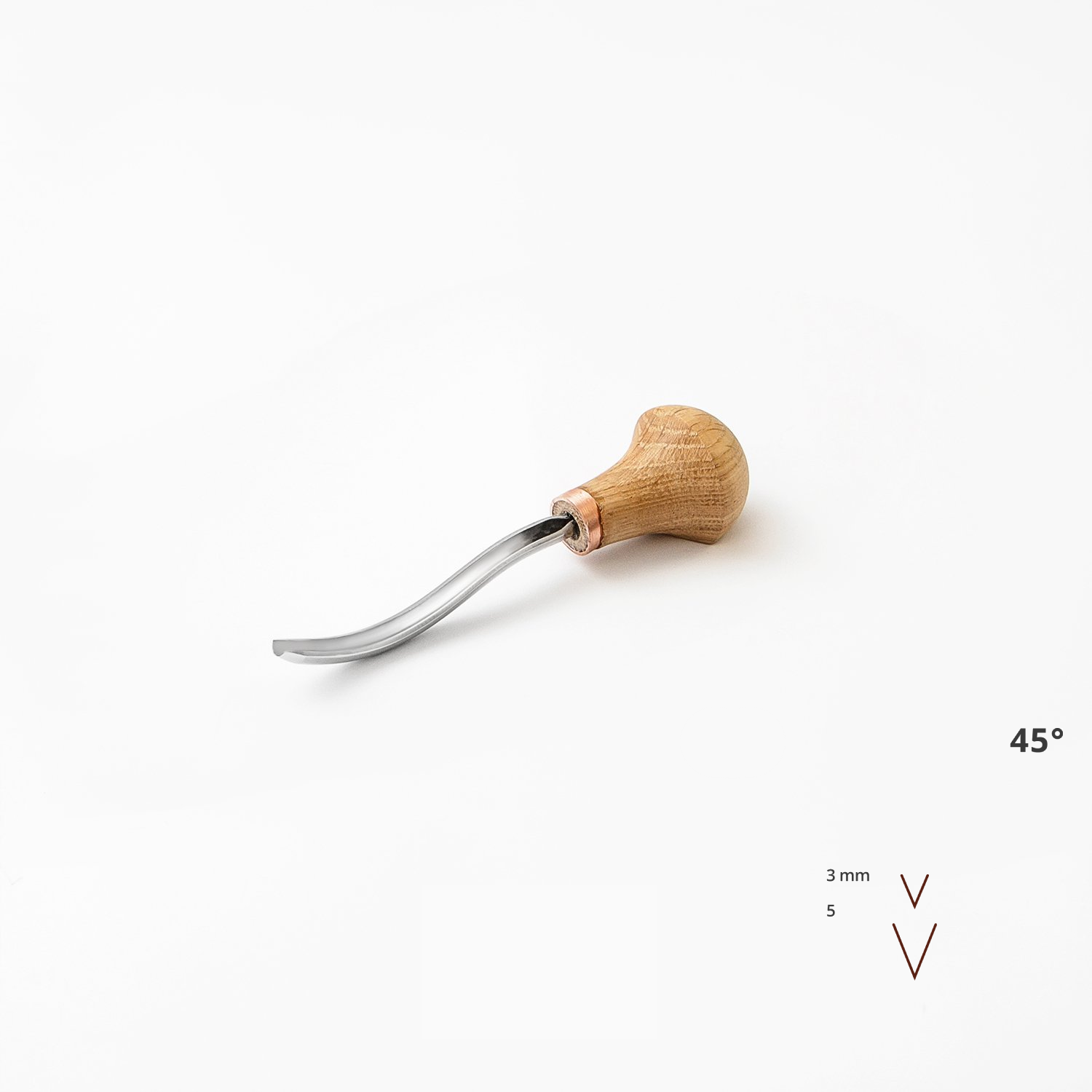 Stryi Bent Palm Gouge - V 45 degree - Wood Tamer
