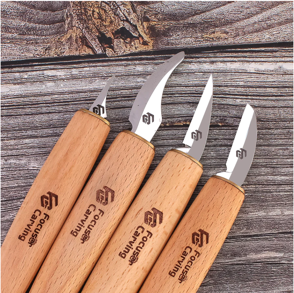 Focuser Hand Carving Knife Kit Set of 4 - Wood Tamer