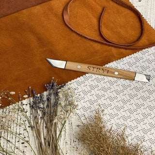 Stryi Leather Knife - Leather Cutting Knife - Double Ended - Wood Tamer